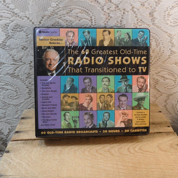 Old time radio show cassette, The 60 Greatest Old time Radio Shows that transitioned to TV, 20 cassettes, radio on cassette