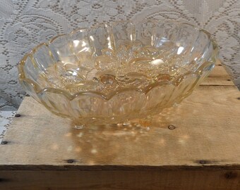 Indiana glass footed bowl glass fruit bowl