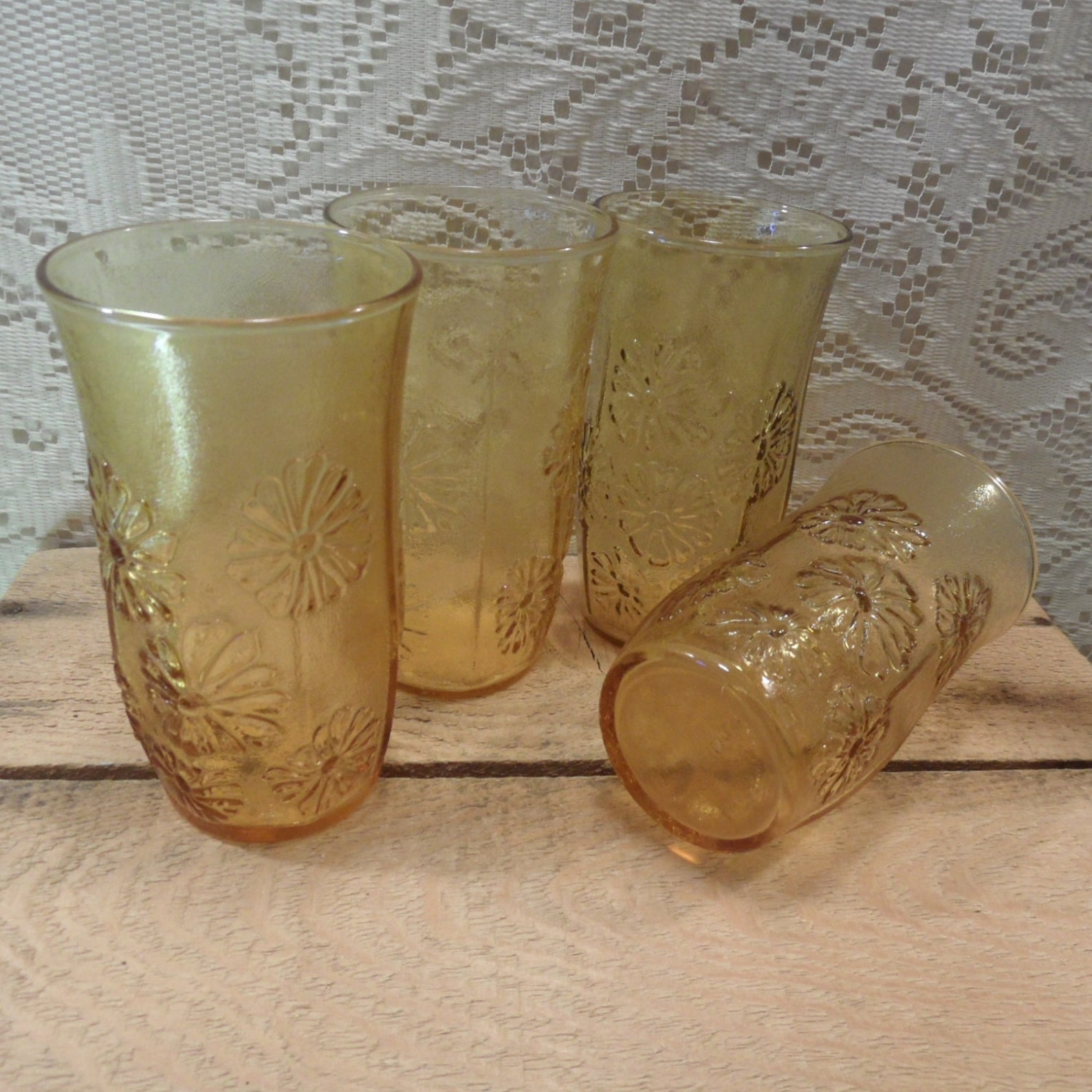 Vintage Anchor Hocking drinking glasses Spring Song Ice tea Etsy
