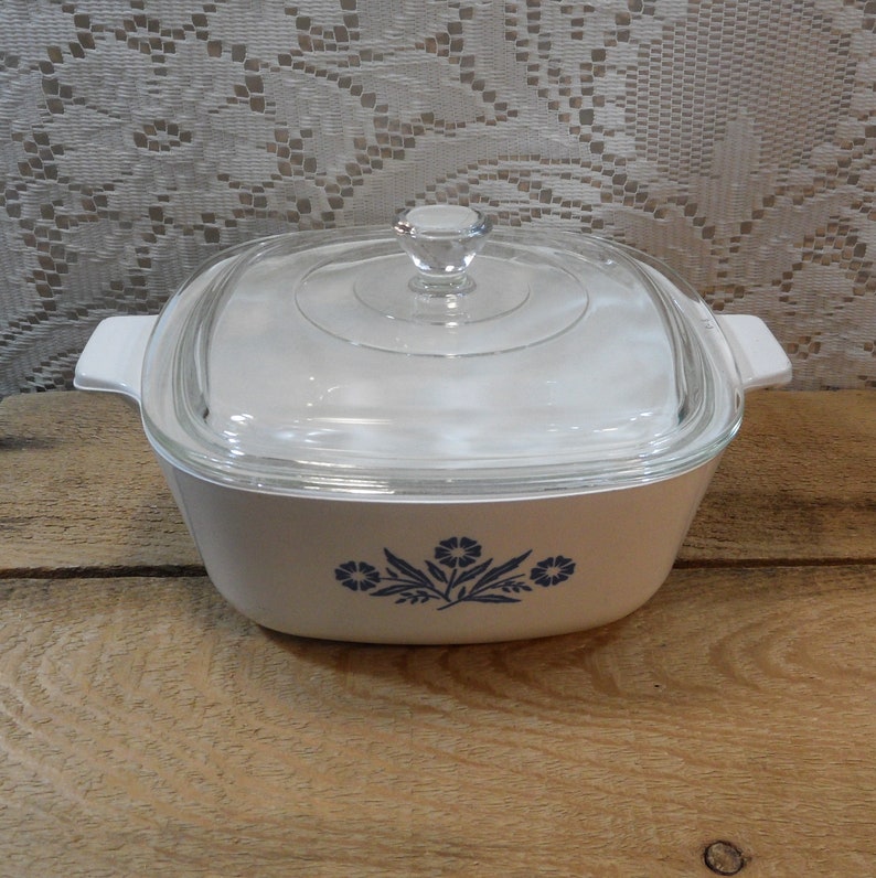 Corning ware casserole dish blue corn flower casserole with Etsy