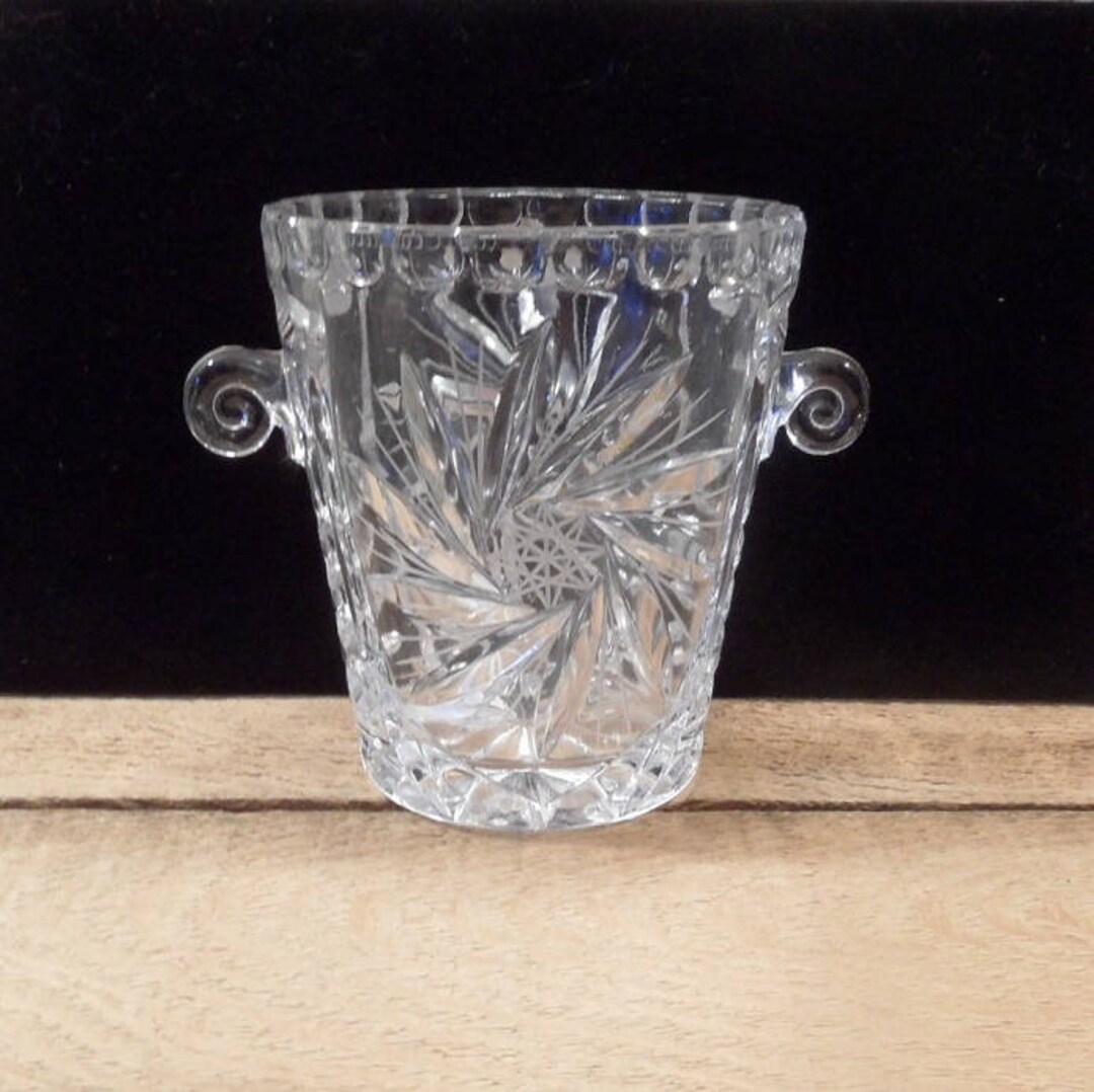Lead Crystal Ice Bucket Ice Bucket With Handle Crystal Ice Etsy