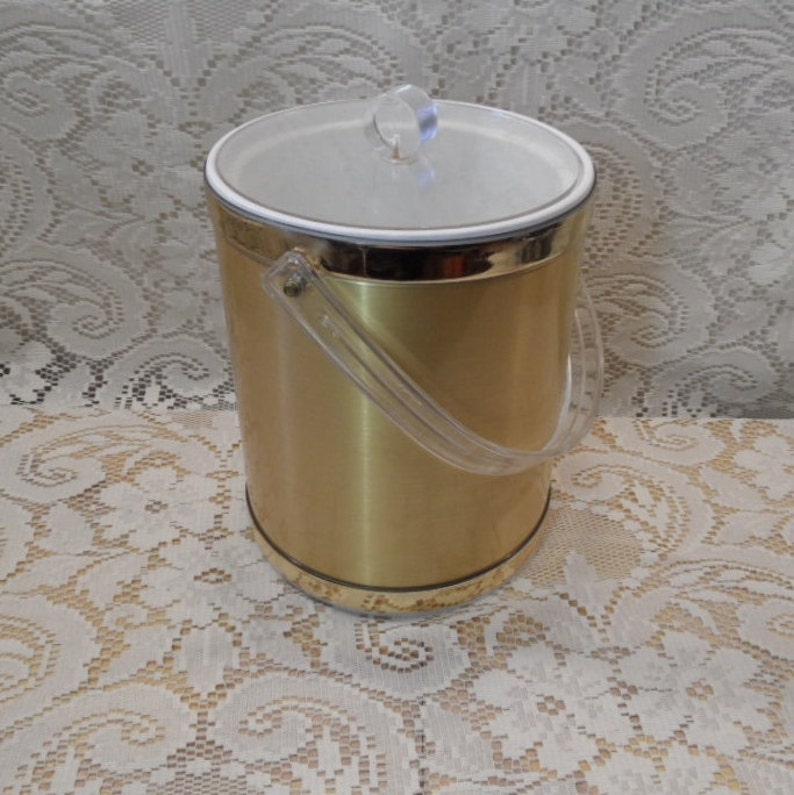 Vintage Gold Tone Ice Bucket by Culver Etsy