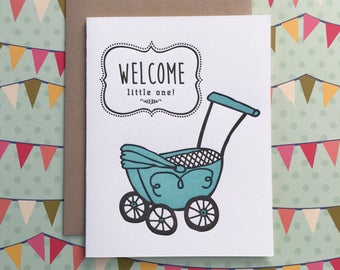 Welcome Baby Boy - letterpress card
