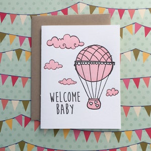 Welcome Baby Balloon - letterpress card