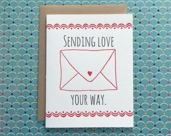 Sending Love Letter Letterpress Card