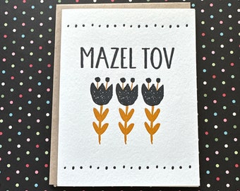 Mazel Tov Tulips - Letterpress Card