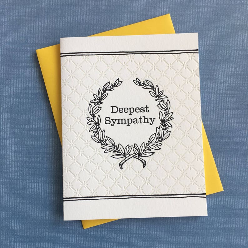 Sympathy Wreath Letterpress Card image 2