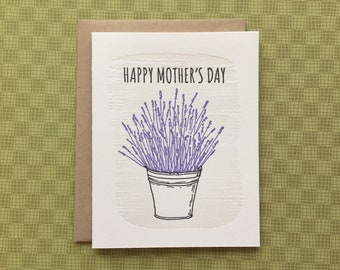 Lavender Mother's Day - letterpress card