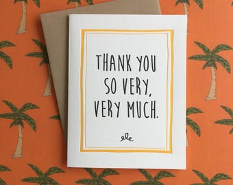 Thank You So Very Much Letterpress Card