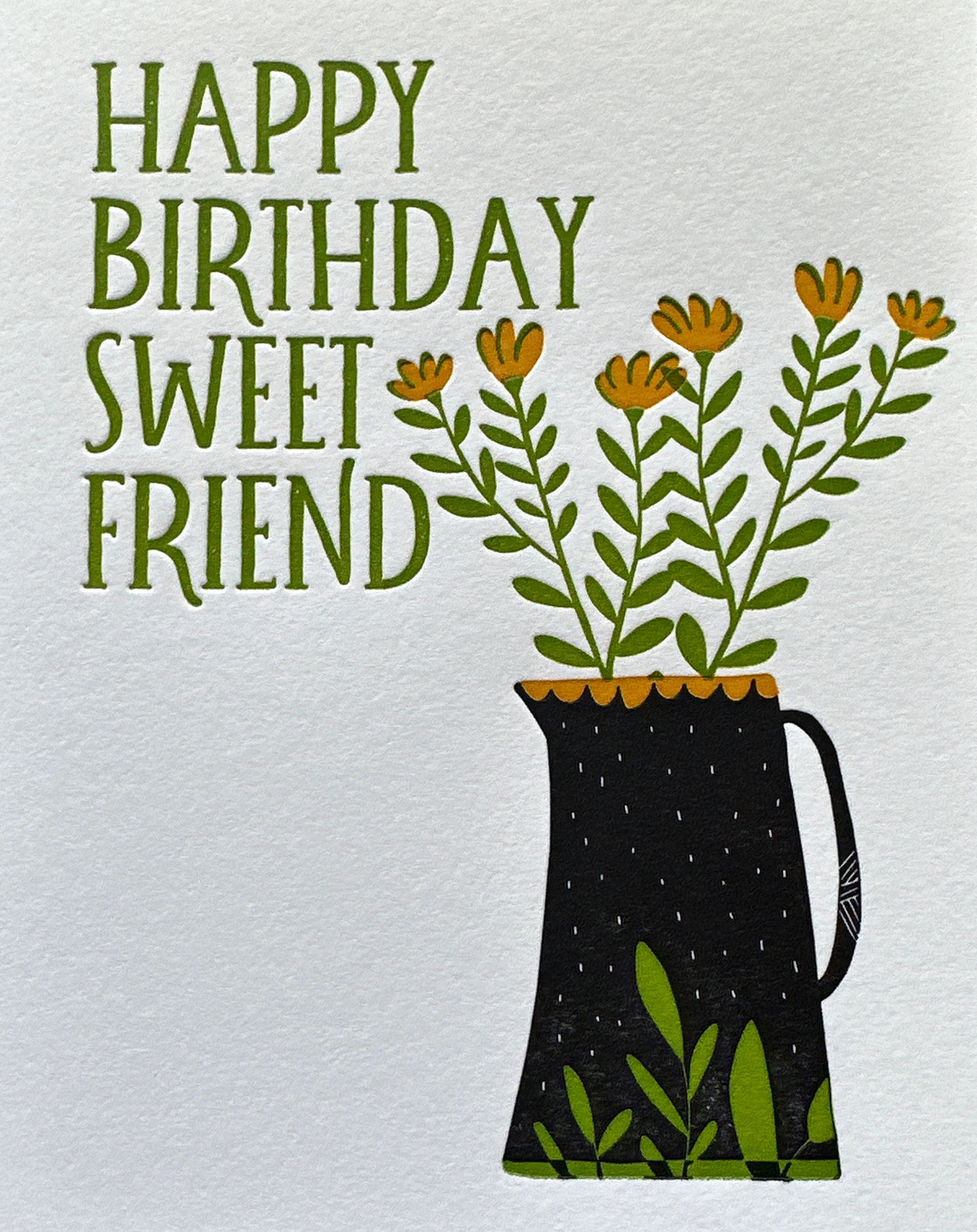 Happy Birthday Sweet Friend Letterpress Card - Etsy