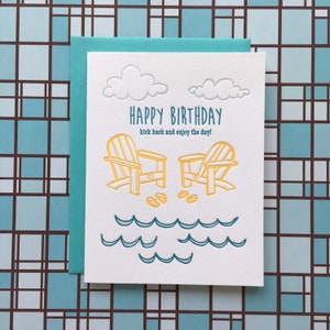 Beach Birthday Letterpress Card