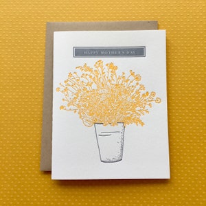 Mother's Day Bucket of Flowers letterpress card image 2
