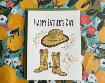 Father's Day Cowboy - letterpress card