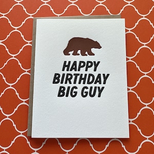 Happy Birthday Big Guy Letterpress Card