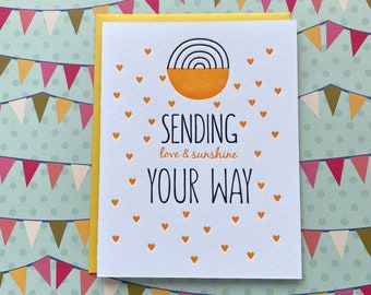 Sending Love & Sunshine - letterpress card