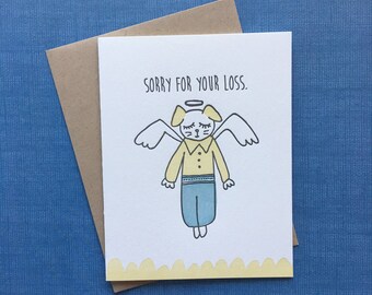 Letterpress Card - Sorry For Your Loss (dog)