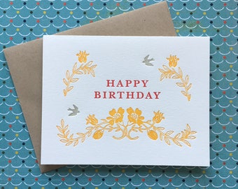 Letterpress Card - Happy Birthday