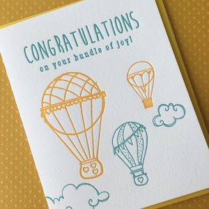 Balloon Bundle of Joy - letterpress card