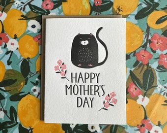 Cat Mother's Day - letterpress card