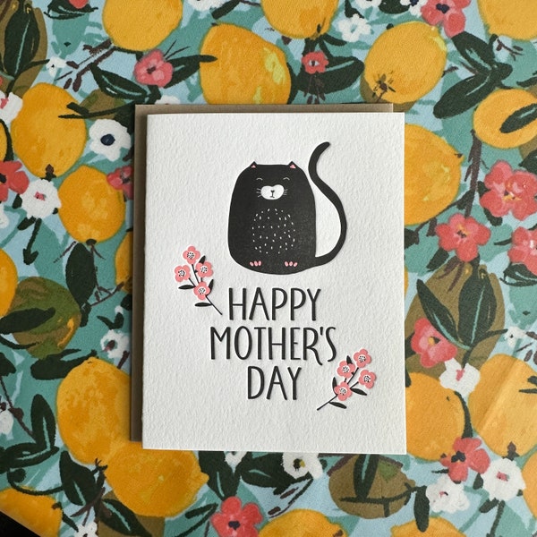 Cat Mother's Day - letterpress card