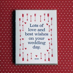 Letterpress Card - love & best wishes wedding day
