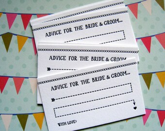 Letterpress Advice Cards - bride and groom (pack of 10)