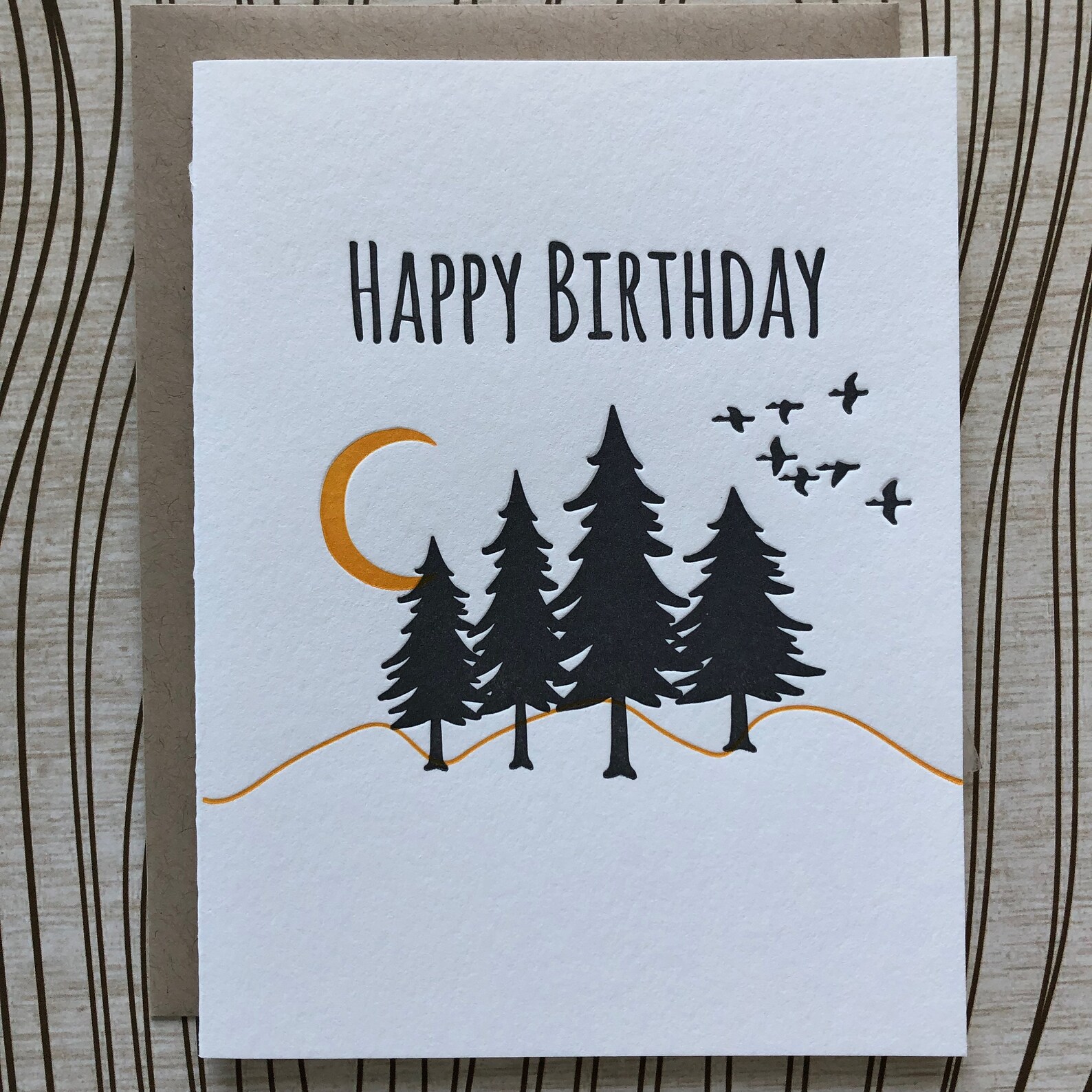 Great Outdoors Birthday Letterpress Card Etsy