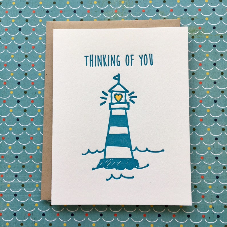 Lighthouse letterpress card image 2