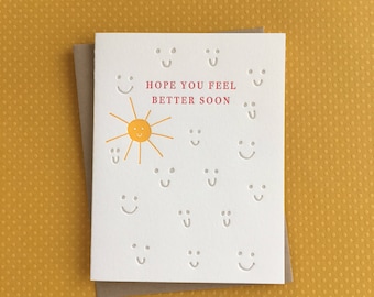 Feel Better Soon Letterpress Card