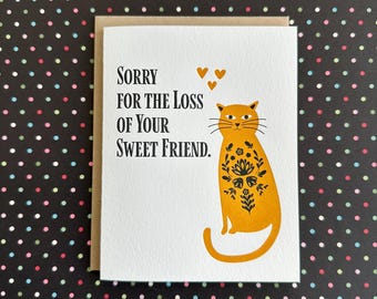 Cat Sympathy - Letterpress Card