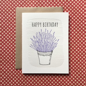 Lavender Birthday Letterpress Card