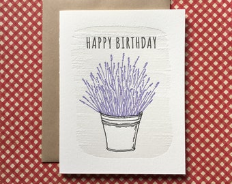 Lavender Birthday Letterpress Card