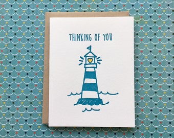 Lighthouse - letterpress card