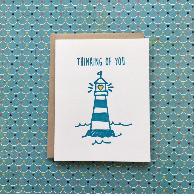 Lighthouse letterpress card image 1
