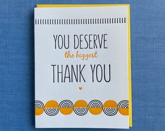 Biggest Thank You - Letterpress Card