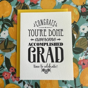 Congrats Grad Letterpress Card image 1