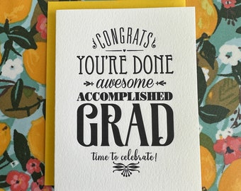 Congrats Grad Letterpress Card