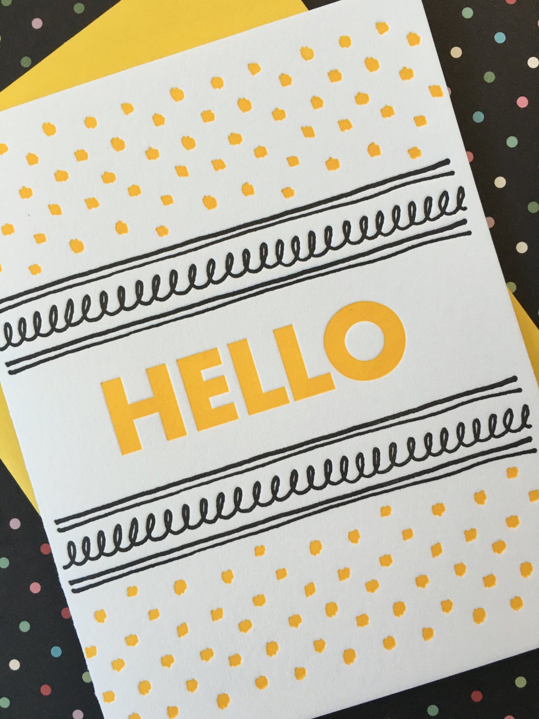 Hello There Letterpress Card - Etsy