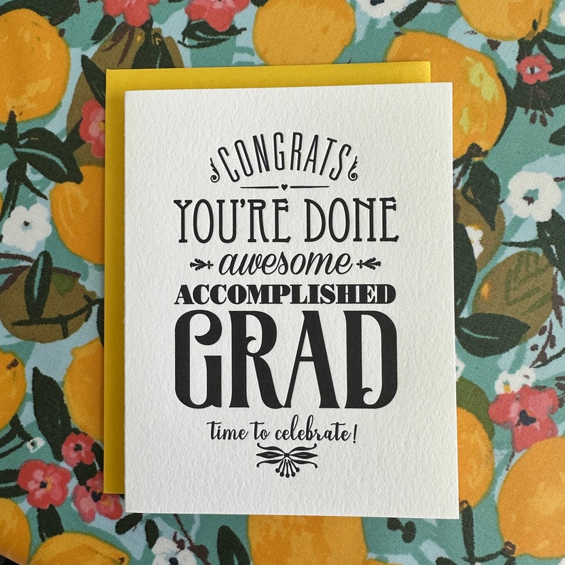 Congrats Grad Letterpress Card image 3