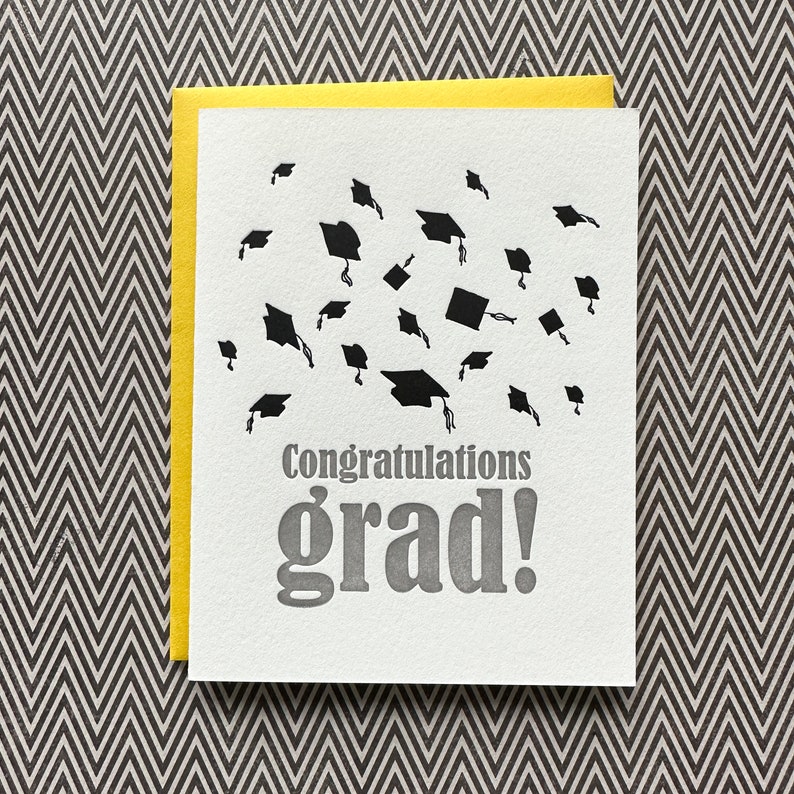 Graduation Hats Letterpress Card image 2