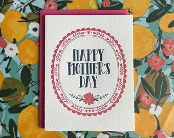 Pink Frame Mother's Day - letterpress card