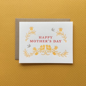 French Floral Mother's Day - letterpress card