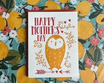 Owl Mother's Day - letterpress card