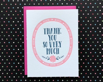 TY So Very Much - Letterpress Card