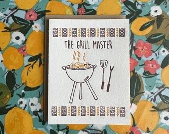 Grill Master - letterpress card