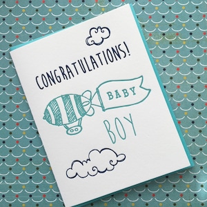 Congratulation Baby Boy - letterpress card