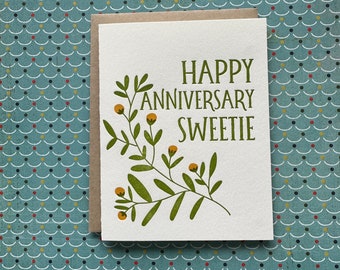 Anniversary Blossom - letterpress card