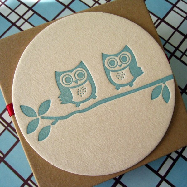 Letterpress Coaster Set - owls