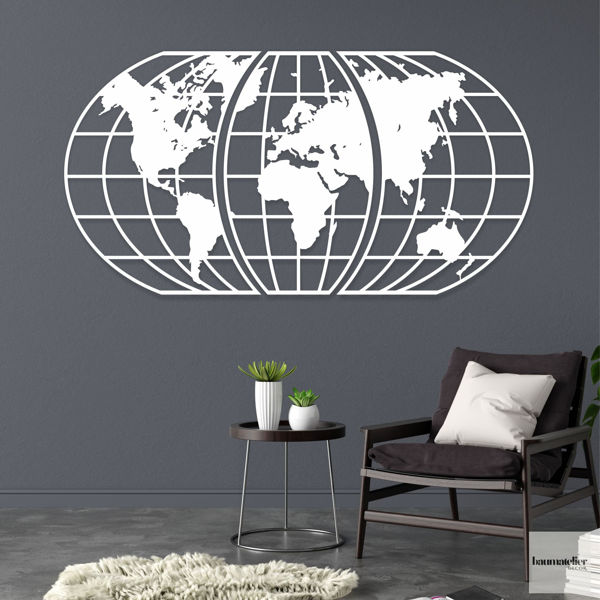 World Map Wall Art, World Map Wall Decor, Minimalist Wall Hang, Map ...