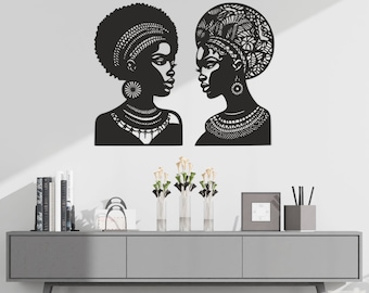 African Women Face Wall Decoration, Wall Design, Wooden Wall Decor, Housewarming Gift, Gift for Her, Gift for Mom, African Women Wall Art